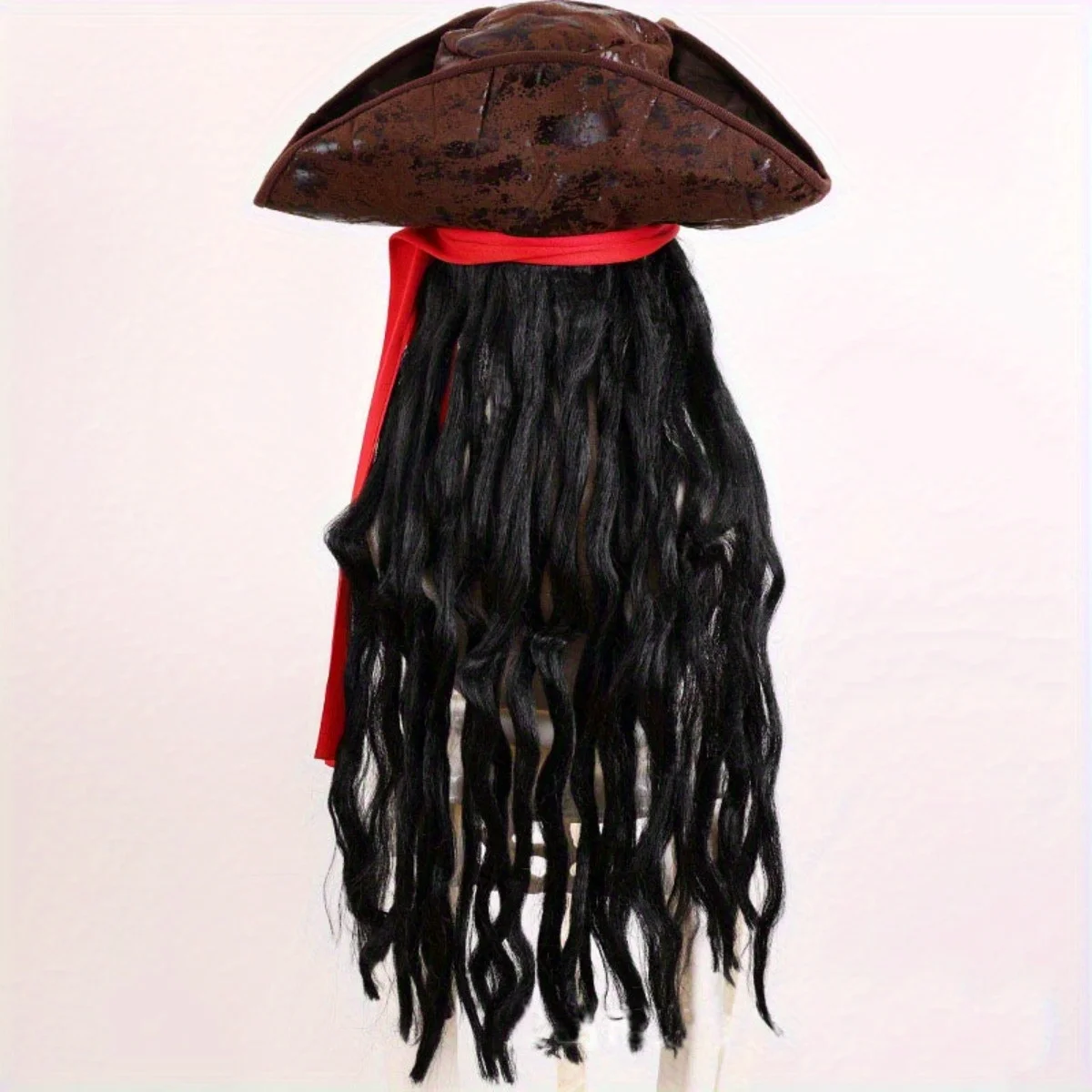 Synthetic Black Long Curly Wig Pirate Captain Cos Wig Cosplay Wig image 5