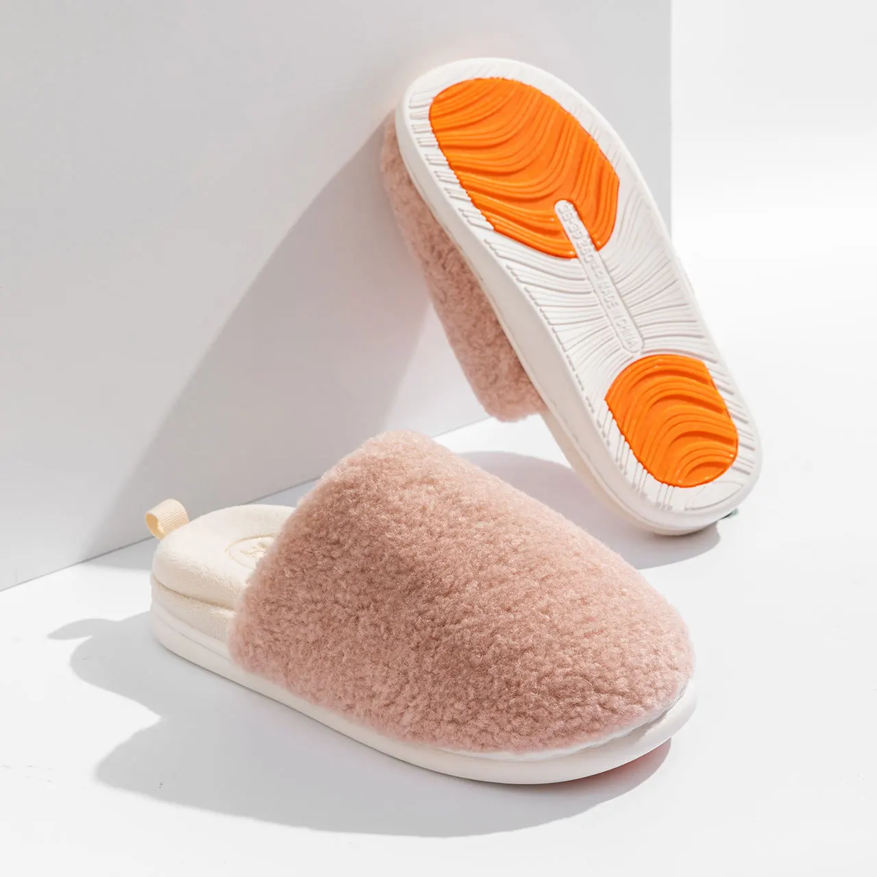 Couples' Cotton Slippers Autumn/Winter Thick-Soled Warmth Non-Slip Comfortable Fleece-Lined Insulated Slippers