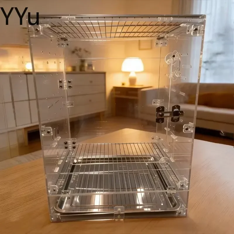 for Budgerigar Cage Acrylic Luxury Large Parrot Breeding Cage Breathable Cockatiel Finch Bird Display Box Parrots House