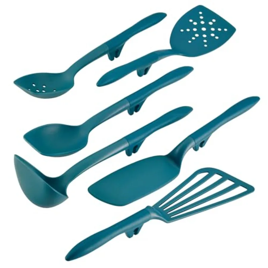 

Набор кухонных принадлежностей Rachael Ray Gadgets Lazy Tools, 6 предметов, антипригарный, бирюзовый