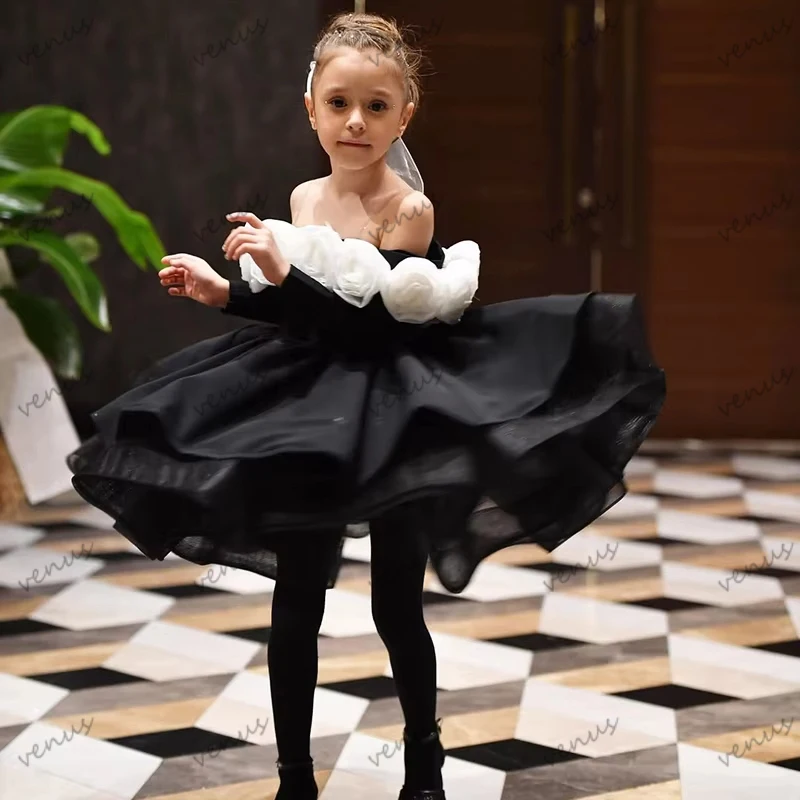 

Gorgeous Flower Girl Dresses A Line Knee-Length Princess Birthday Dress Off Shoulder Customized فساتين سهرة Vestido De Novia