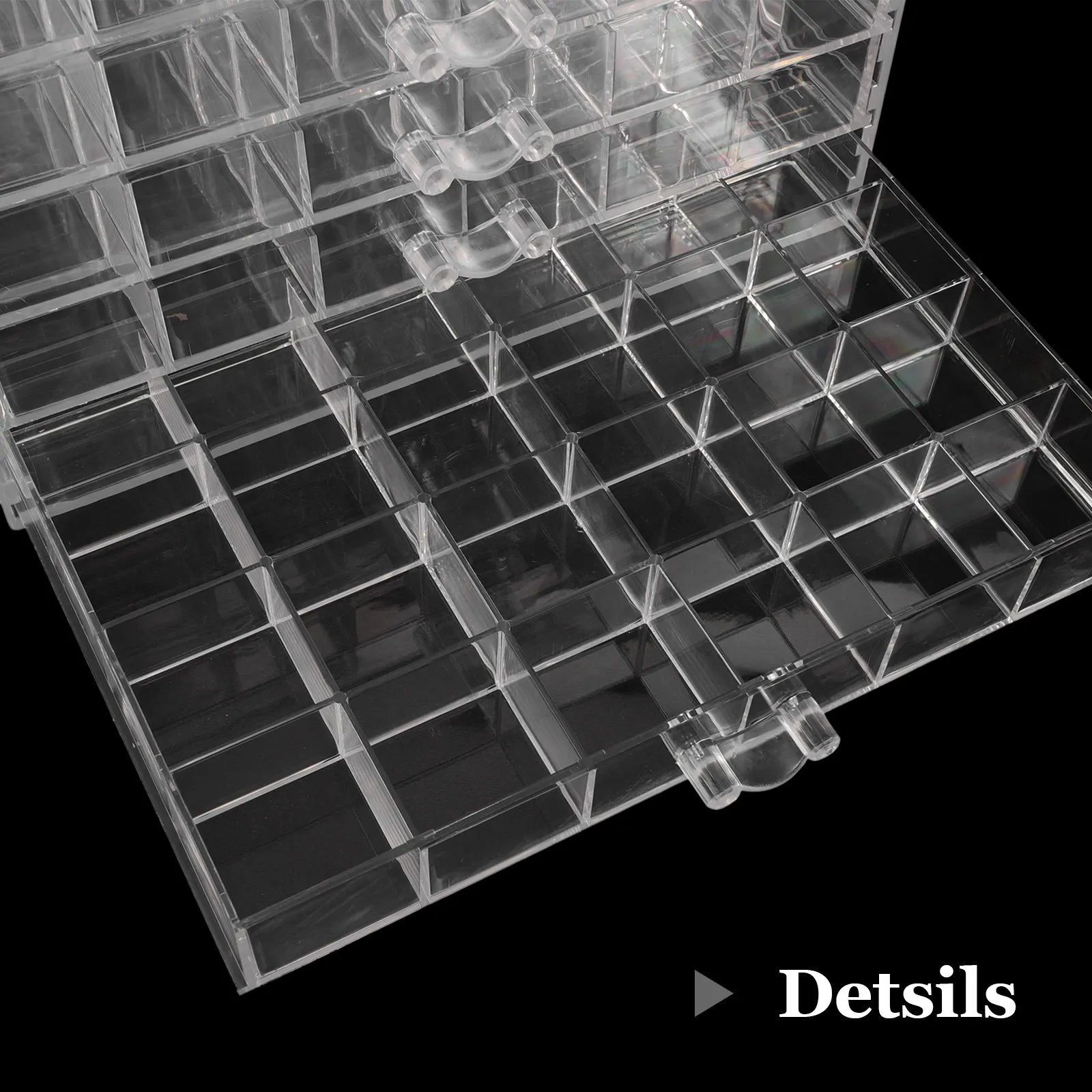 Crystal Rock Collection Organizer Box 120 Compartments Clear Stackable 5 Layer Drawer Storage Case for Kids Adults Minerals