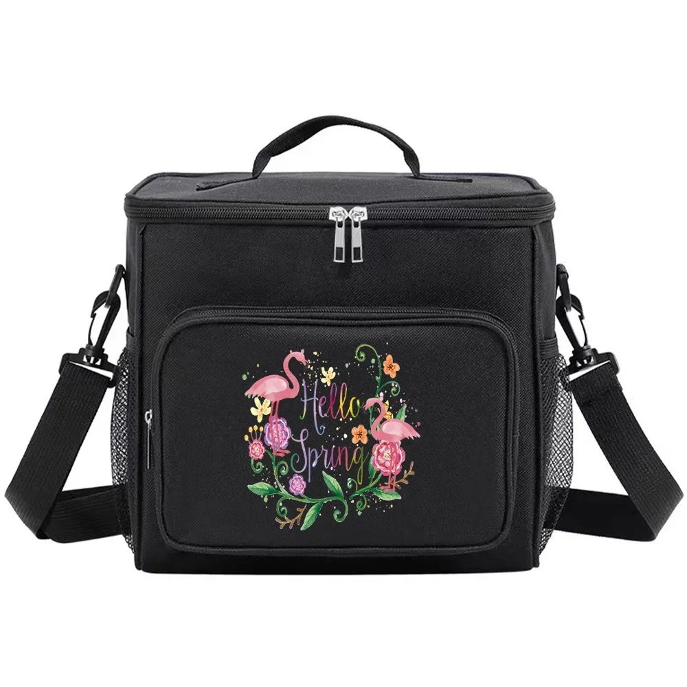 Sac à lunch à motif flamant rose, sac à main d\'évaluation thermique, sacs de rangement initiés par le refroidisseur, boîtes étanches pour étudiants,