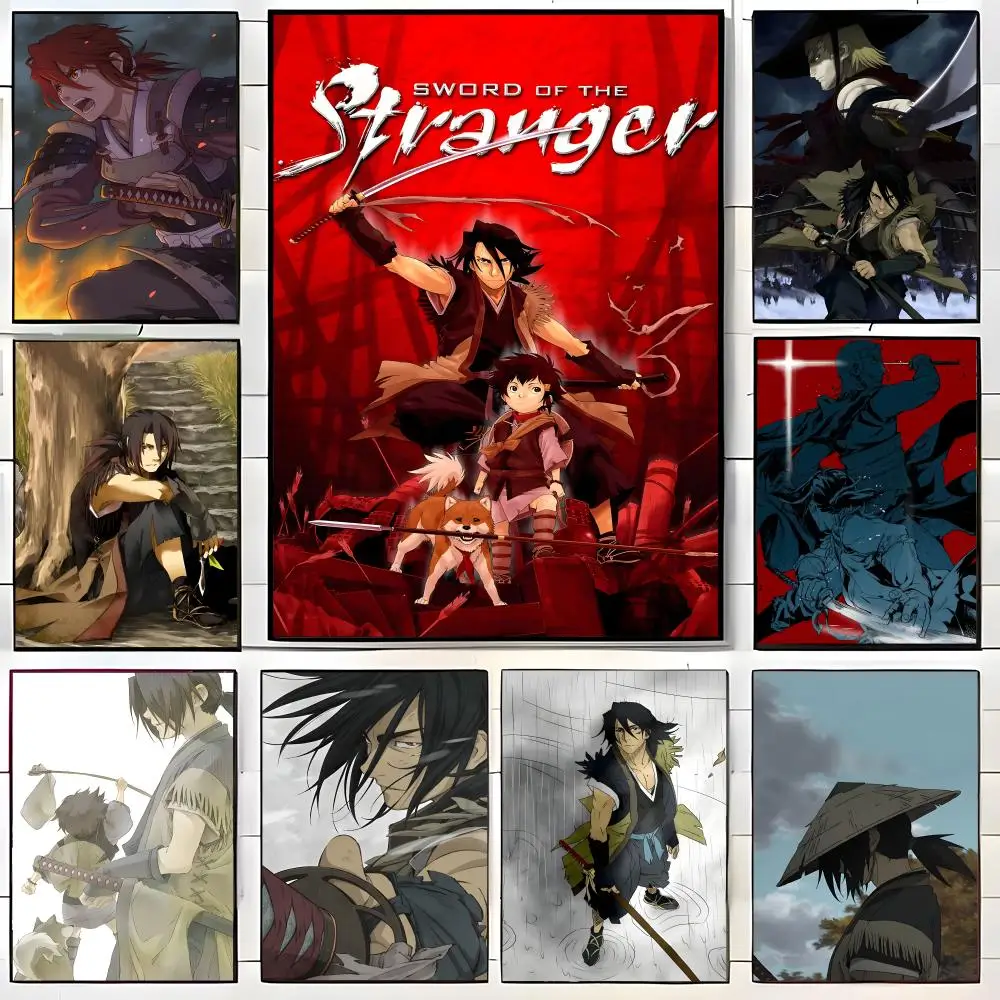 Póster de Anime de Acción S-Sword of the Stranger, Adhesivo Decorativo de Papel Impermeable para Pared, Decoración para Cafetería, Bar o Habitación