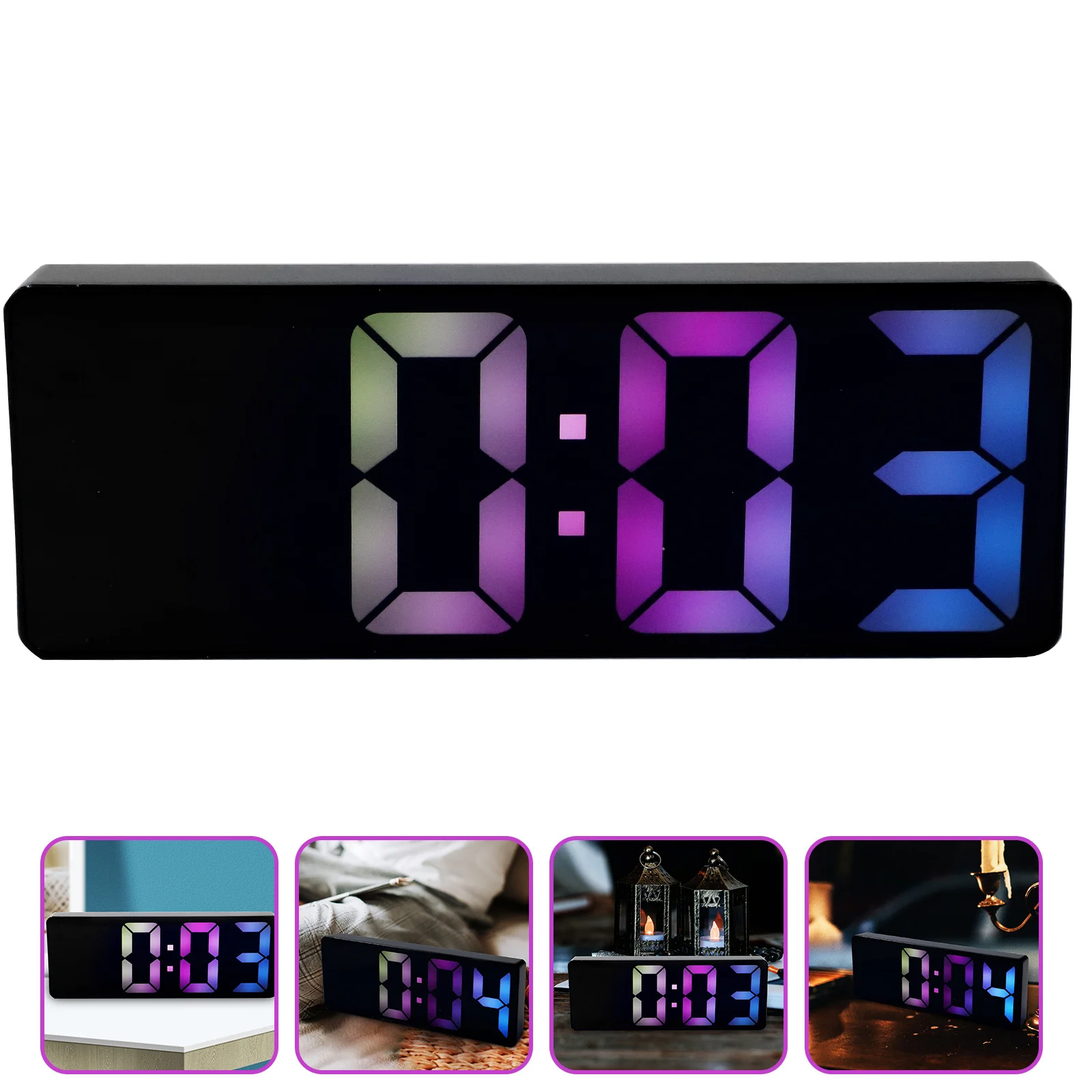 Small Clocks Standing for Bedrooms Radio Controlled Wall Projector Alarm Bedside Digital Desk Adults Shine