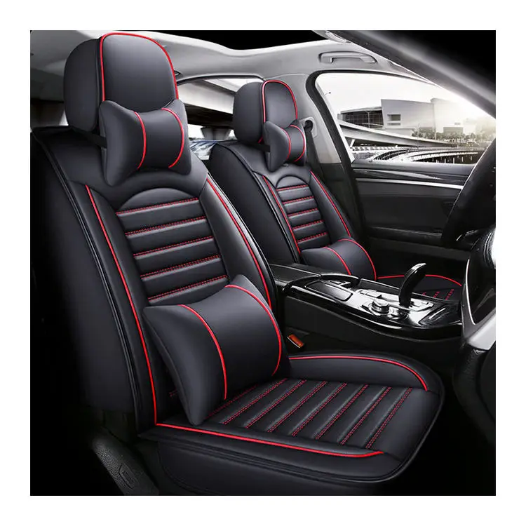 

XIANGTA High Quality Four Seasons Universal Leather Car Seat Covers Waterproof Full Set of 9 Pcs Customizable Size Sedan SUV