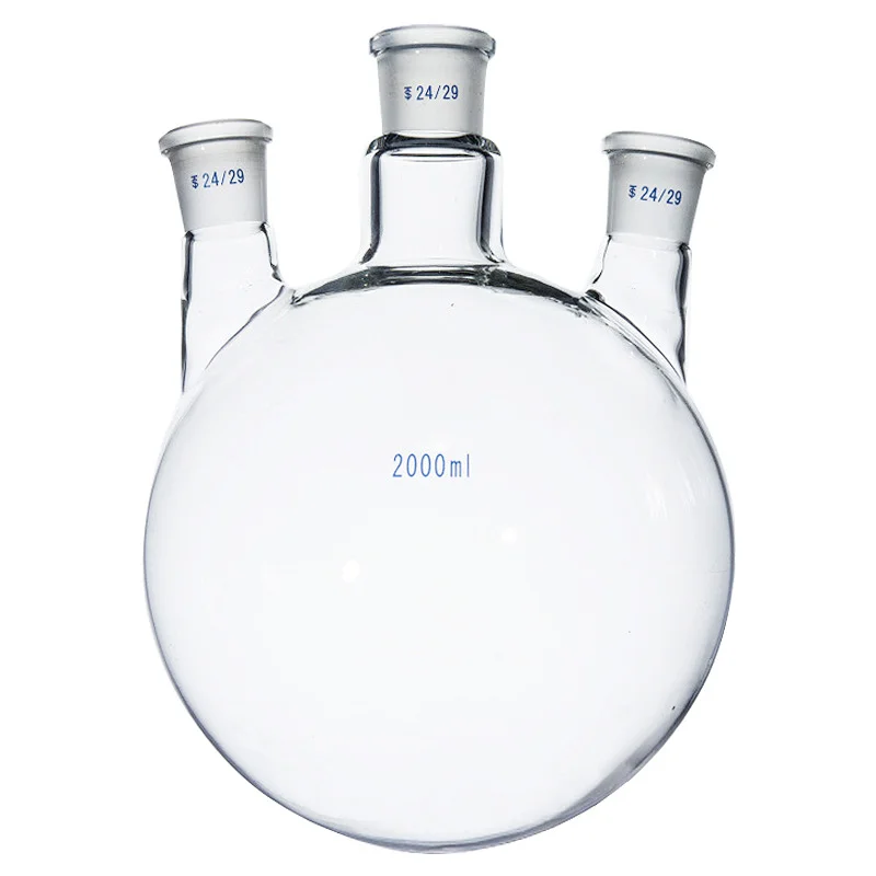 

2000ml 24/29 three-necked round-bottom flask,Flask round bottom with three necks,short neck standard ground mouth