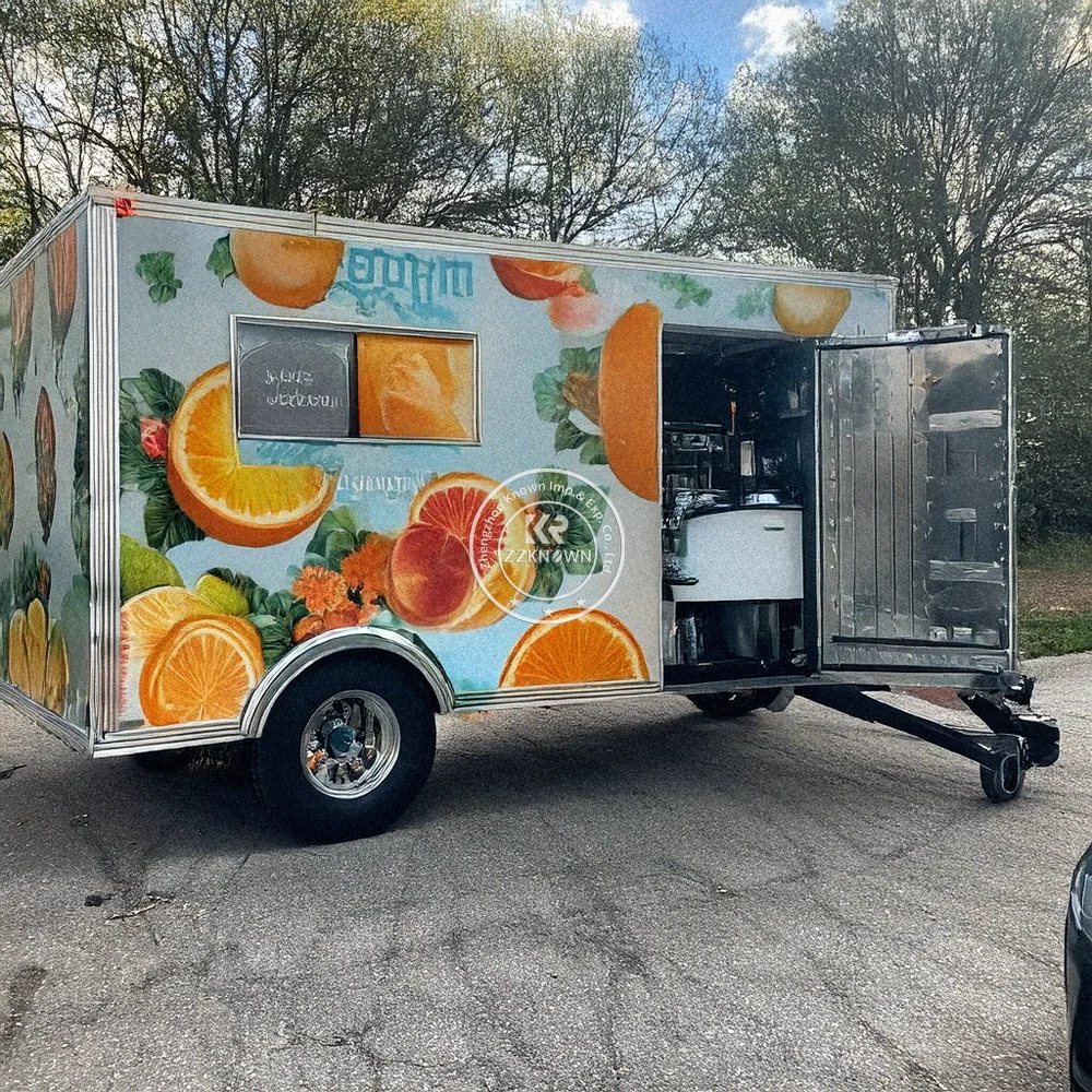 Suministros de cocina remolcable, furgoneta, aperitivos, Pizza, perritos calientes, crepé, carrito de comida personalizado, camión de comida móvil, remolque de comida de concesión