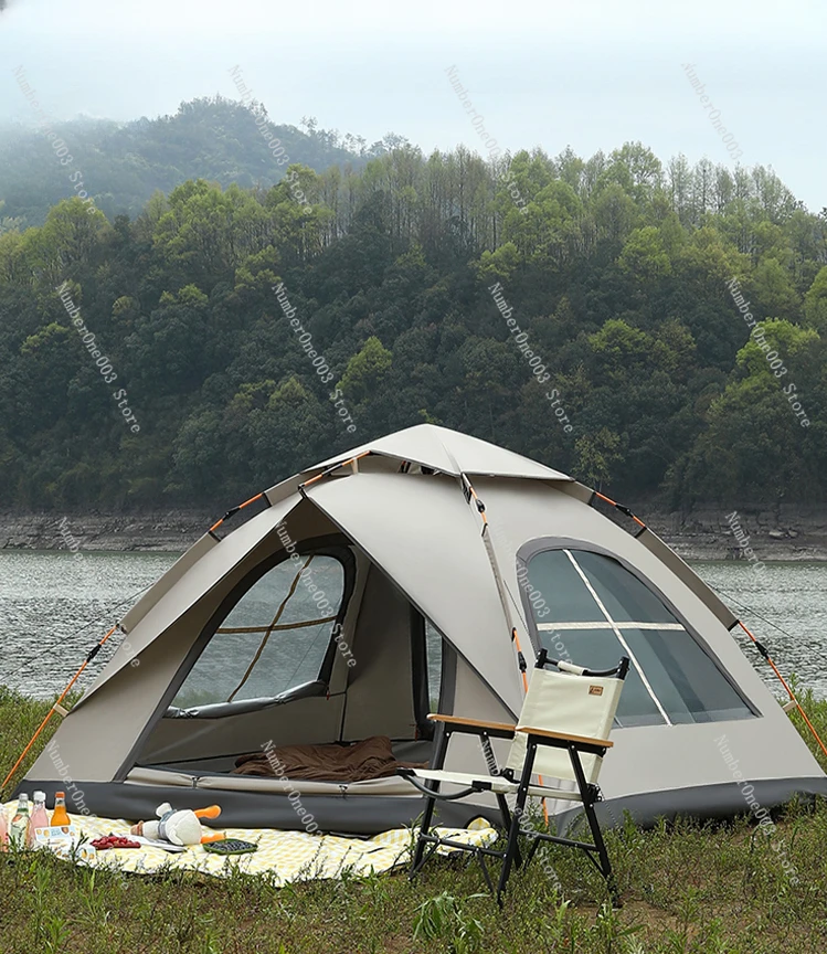 

Tent Outdoor Picnic Portable Folding Canopy Automatic Park Camping Camping Equipment Silver Pastebrushing Sun Protection