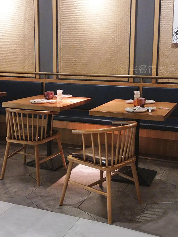 Solid Wood Western Restaurant Table And Chair Dining Snack Bar Canteen Japanese Cuisine Noodle Restaurant Restaurant