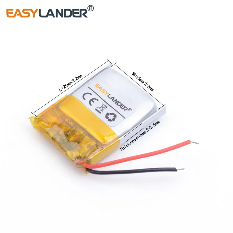 

10pcs/Lot 601525 3.7V 150mAh Rechargeable Lithium Li-ion Li Polymer Battery For MP3 GPS Digital Products