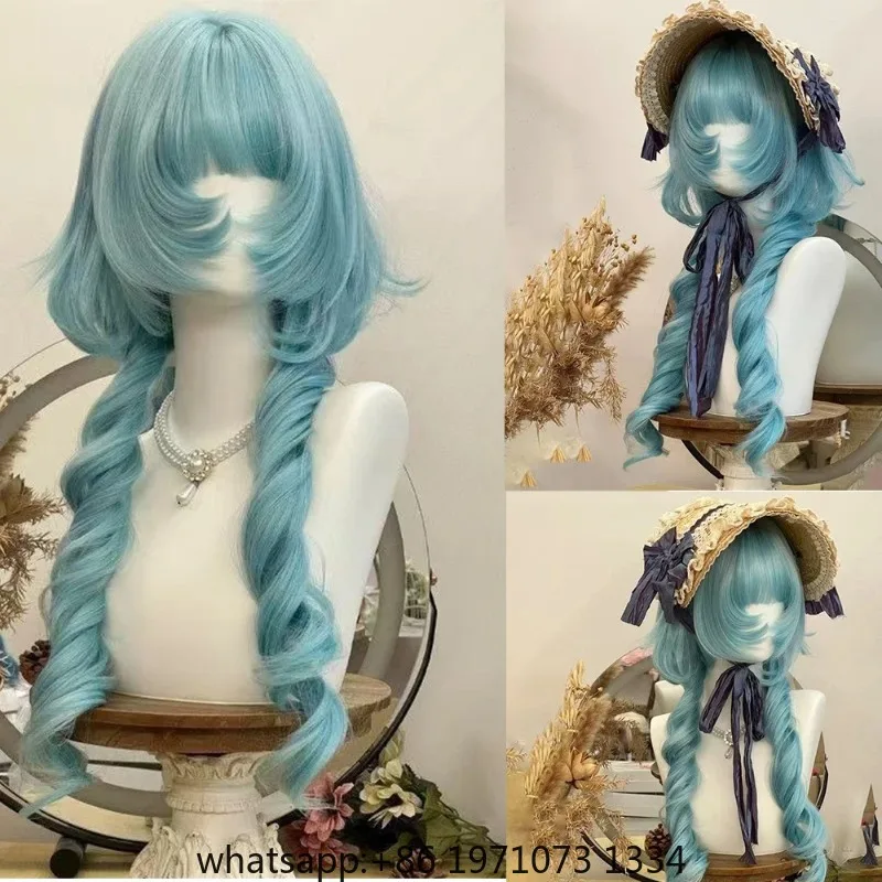 Double Curly Ponytail Wig Fluffy Curling Clip Perona Cosplay Wig for Women Christmas Party Natural Synthetic Hair Heat Resistant