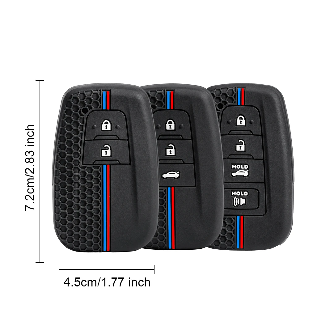 Silicone Remote Car Key Case Cover for Toyota CHR Camry Corolla RAV4 Highlander C-HR Prius Land Cruiser Prado Shell Accessories view 6