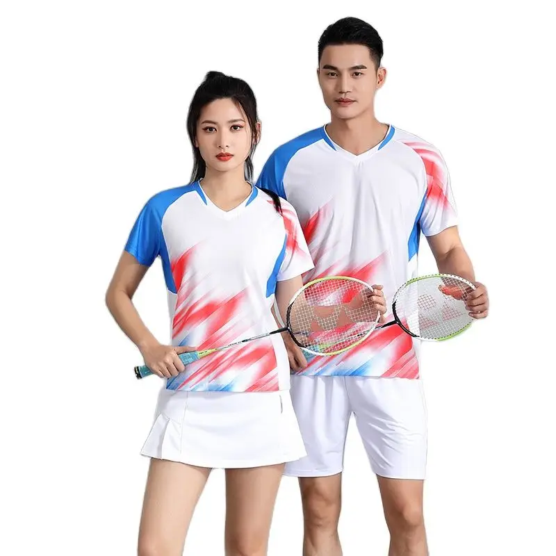 Tennis Badminton Training Shirts Women Men Gym Breathable Ultral Light Table Tennis Short Sleeve Golf Sportswear Set Ping Pong