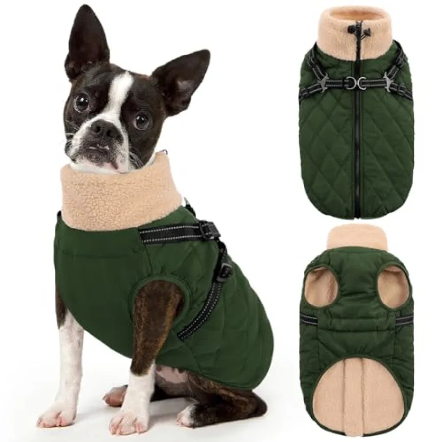 

Куртки для больших собак: водонепроницаемая куртка с интегрированной шлейкой, толстой флисовой подкладкой и задней молнией для крупных пород