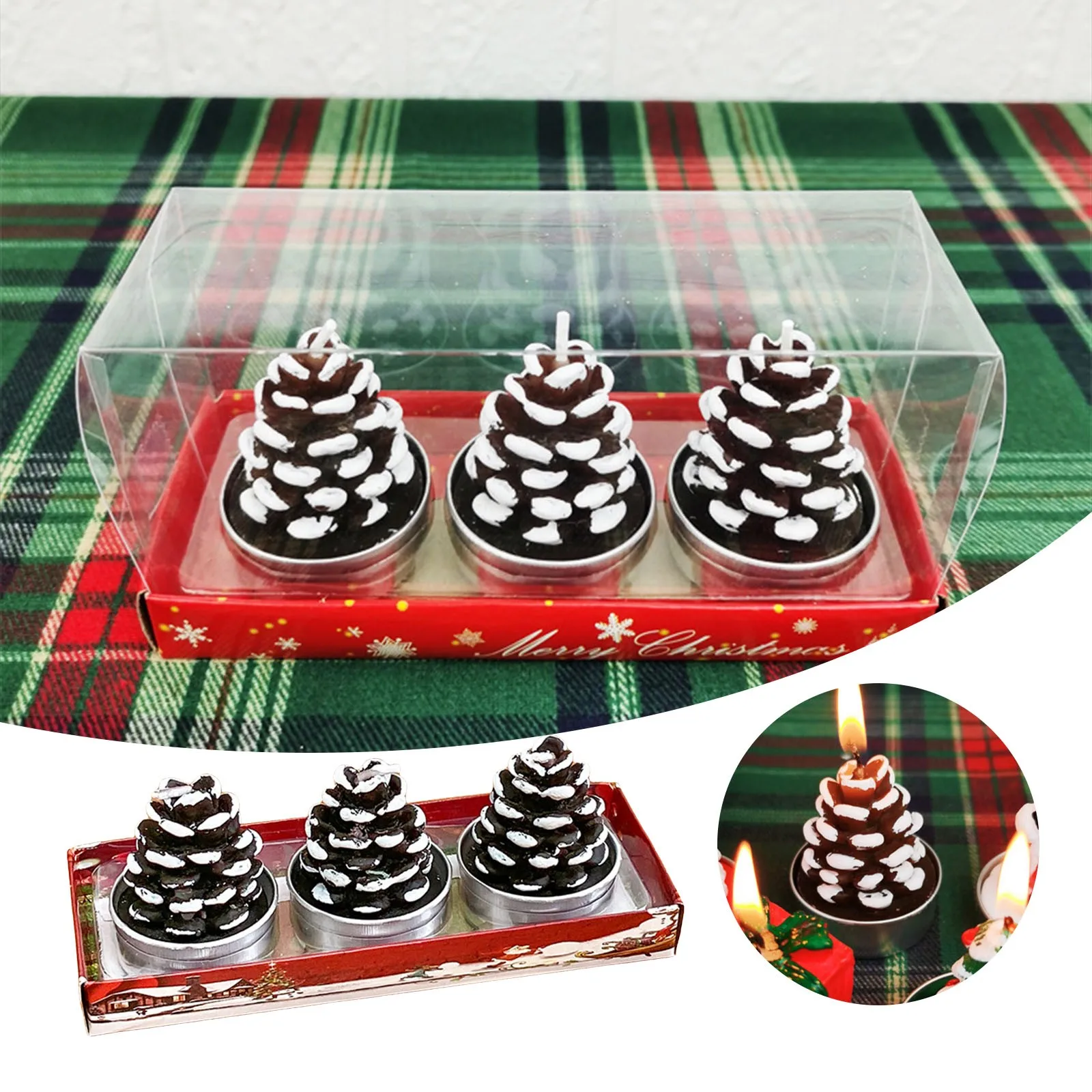 Christmas Decorations Candle Set Gift Box Tower Carnival Home Decoration Candlelight Dinner Candle Lights Adornos De Navidad