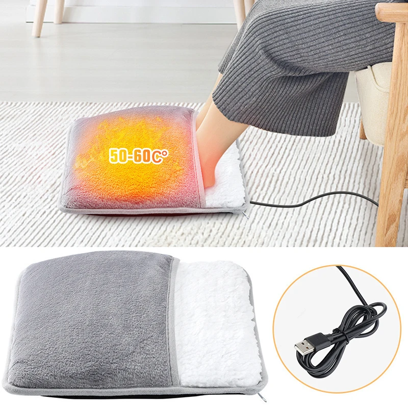 Foot Warmer Pad Washable Heated Foot Rest for Improved Sleep Electric Heating No Water Warm Hand Treasure No Battery Required