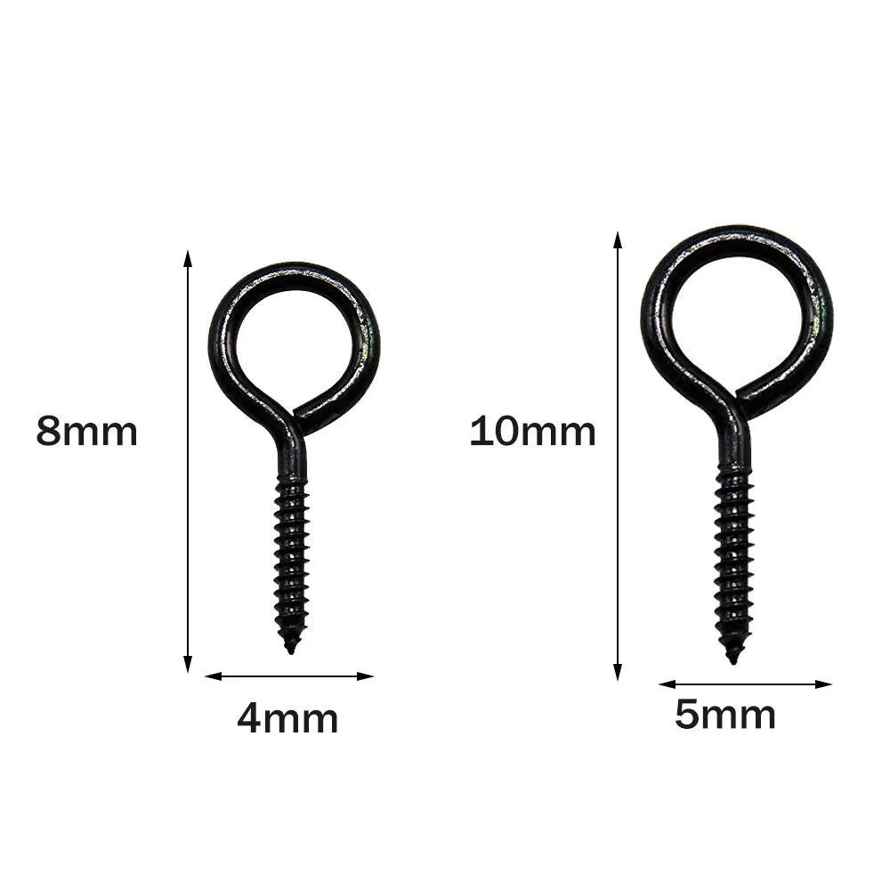 200Pcs Black Metal Mini Screw Sheep Eye Pins Hooks DIY Jewelry Making Self-tapping Hook Screws Indoor Outdoor Hanging Artwork image 5