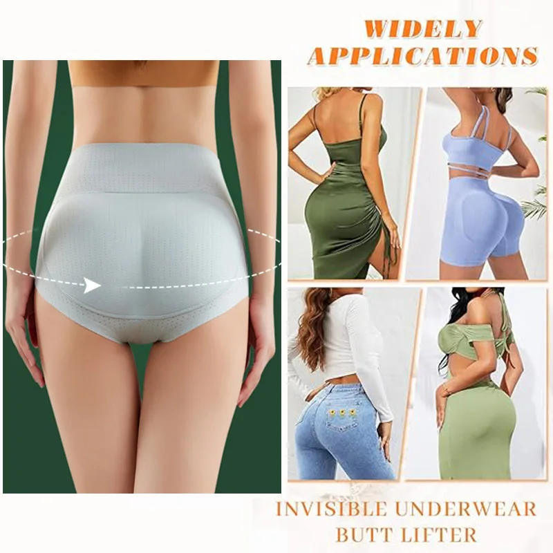 GUUDIA Breathable Seamless Butt Lifter Tummy Control Panty Booty Padded Hip Pad Enhancer Underwear Butt Lifting Shaper for Women