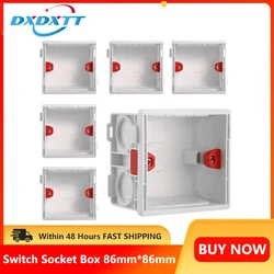 Switch Socket Box Adjustable Mount Back Box for 86mm*86mm Standard Plasterboad 50mm Depth Wall Switch Socket Mounting Cassette