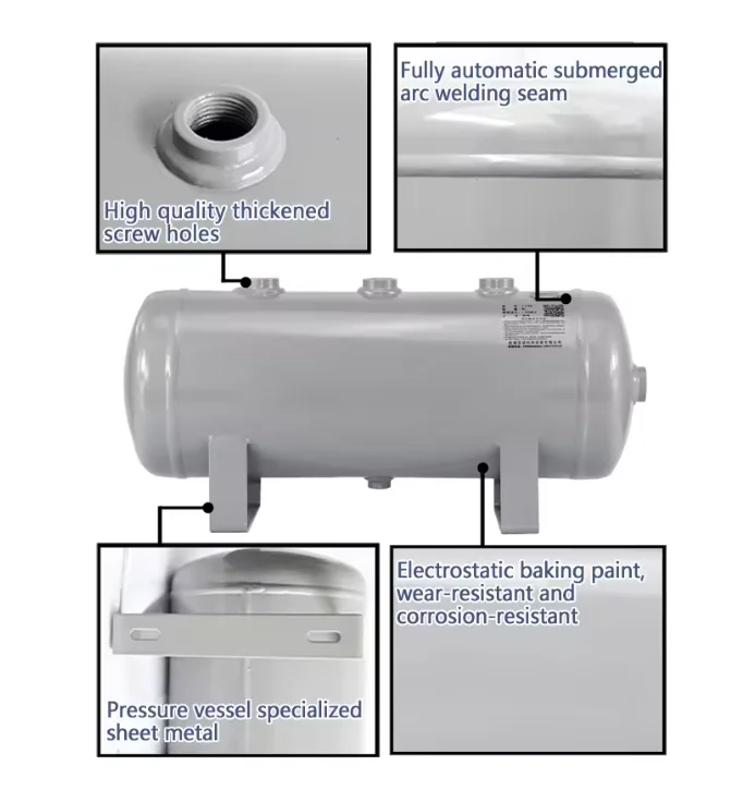 Air Tank Small Horizontal Air Storage Tank Pressure Vessel Tank 10L-B