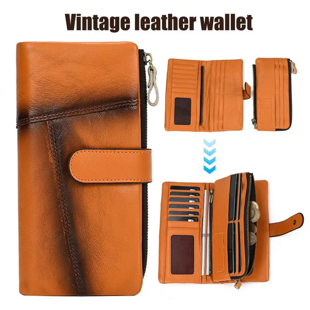 Men Purse Organizer Retro Father's Wallet with Rfid Protection Waterproof Organizer Multiple Card Slots for Men Faux Leather