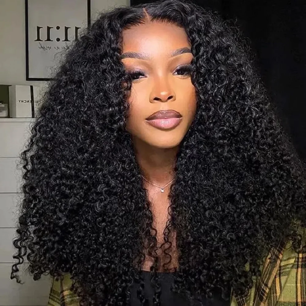

Half Wig Human Hair kinky Curly Wave Glueless Wigs For Women Upgrade Full Machine Made Wigs No Leave Out 200 Density 16-32 Inch