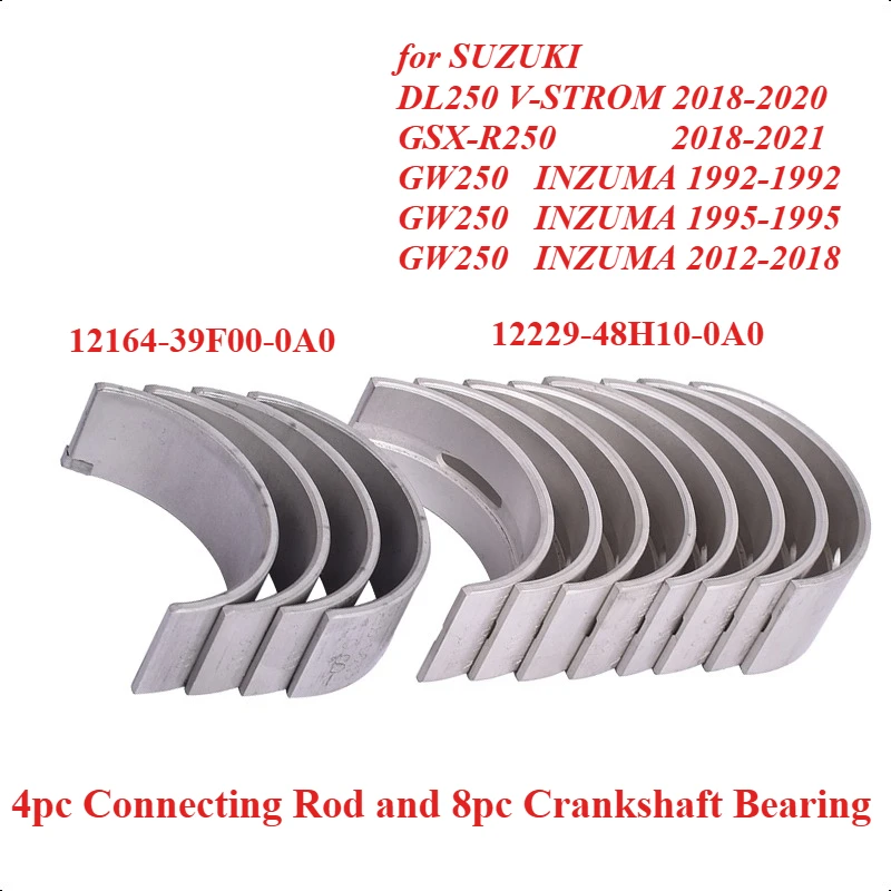 

12229-48H10-0A0 Connecting Rod Crankshaft Main Bearing for SUZUKI DL250 V-STROM 2018-2020 GSX-R250 2018-2021 GW250 INZUMA