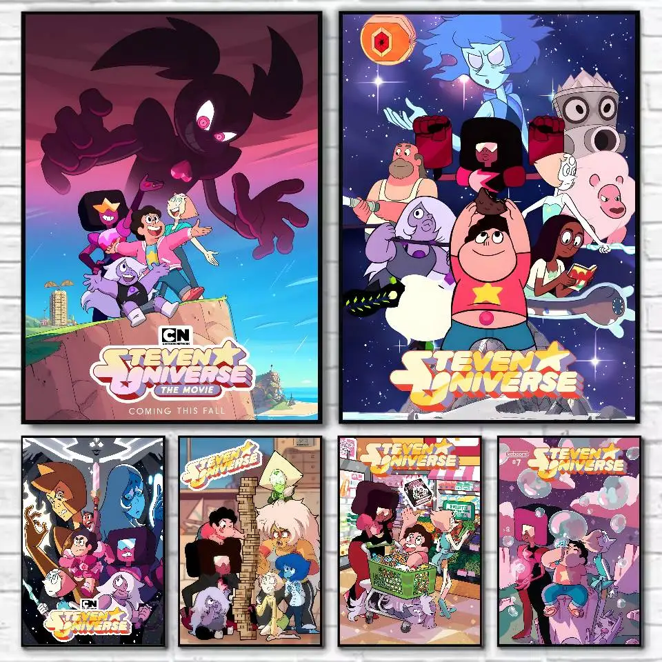 Anime S-Steven Universe Poster HD Home Decor Sticky Wall Waterproof Home Living Room Bar Aesthetic Decor