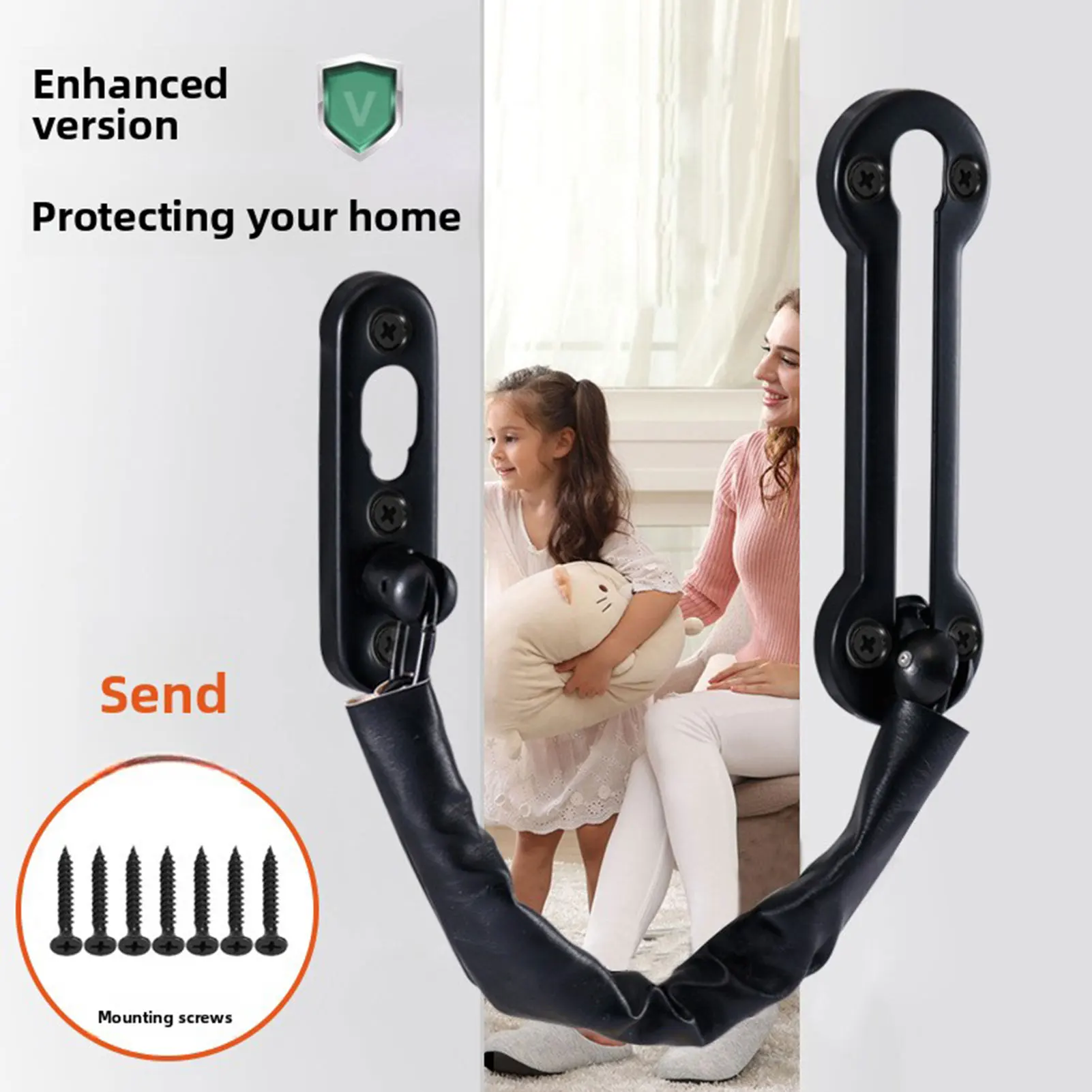 Anti-Theft Chain Door Lock Door-Bolt Stainless Steel Securitys Front Door Chain Enhanced Home Securitys Privacys Identification