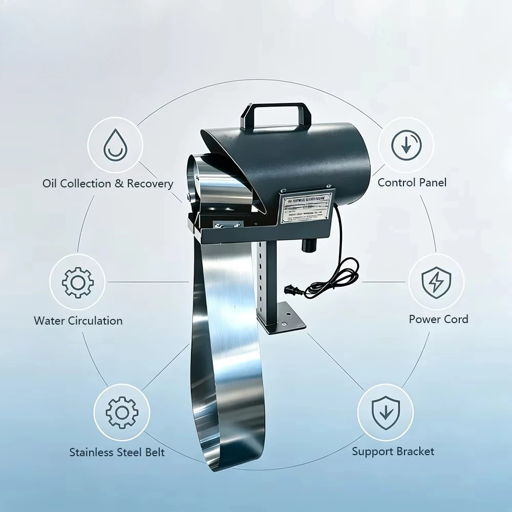 Energy saving stainless steel strip oil skimmer silent operation cooling device, suitable for single machine tool oil tank