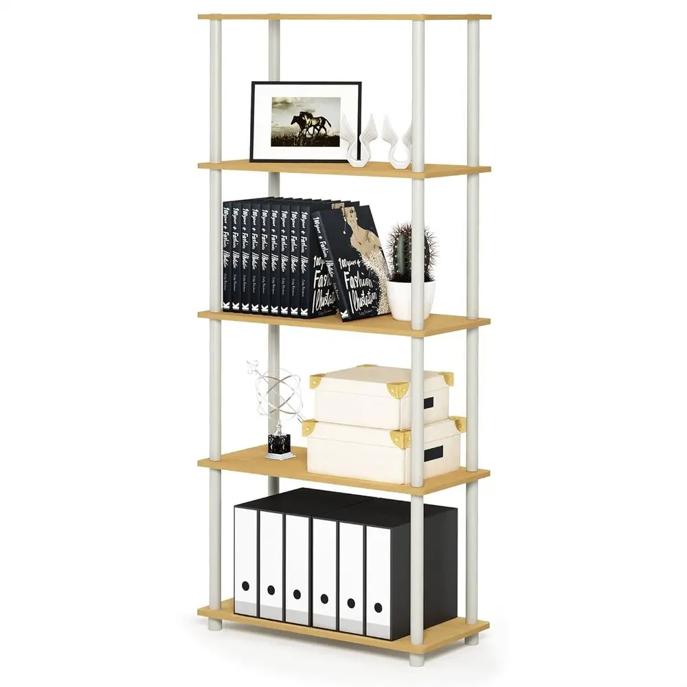 

Storage Shelves, 5-Tier Book Shelf, Corner Shelf, Toolless Open Shelves, for Organization and Storage, Living Room,