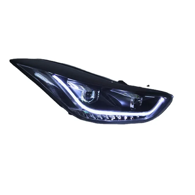 كشافات السيارة المصابيح الأمامية تعديل HID زينون رئيس مصباح رئيس ضوء LAED DRL لشركة هيونداي إلنترا أفانتي 2012-2016