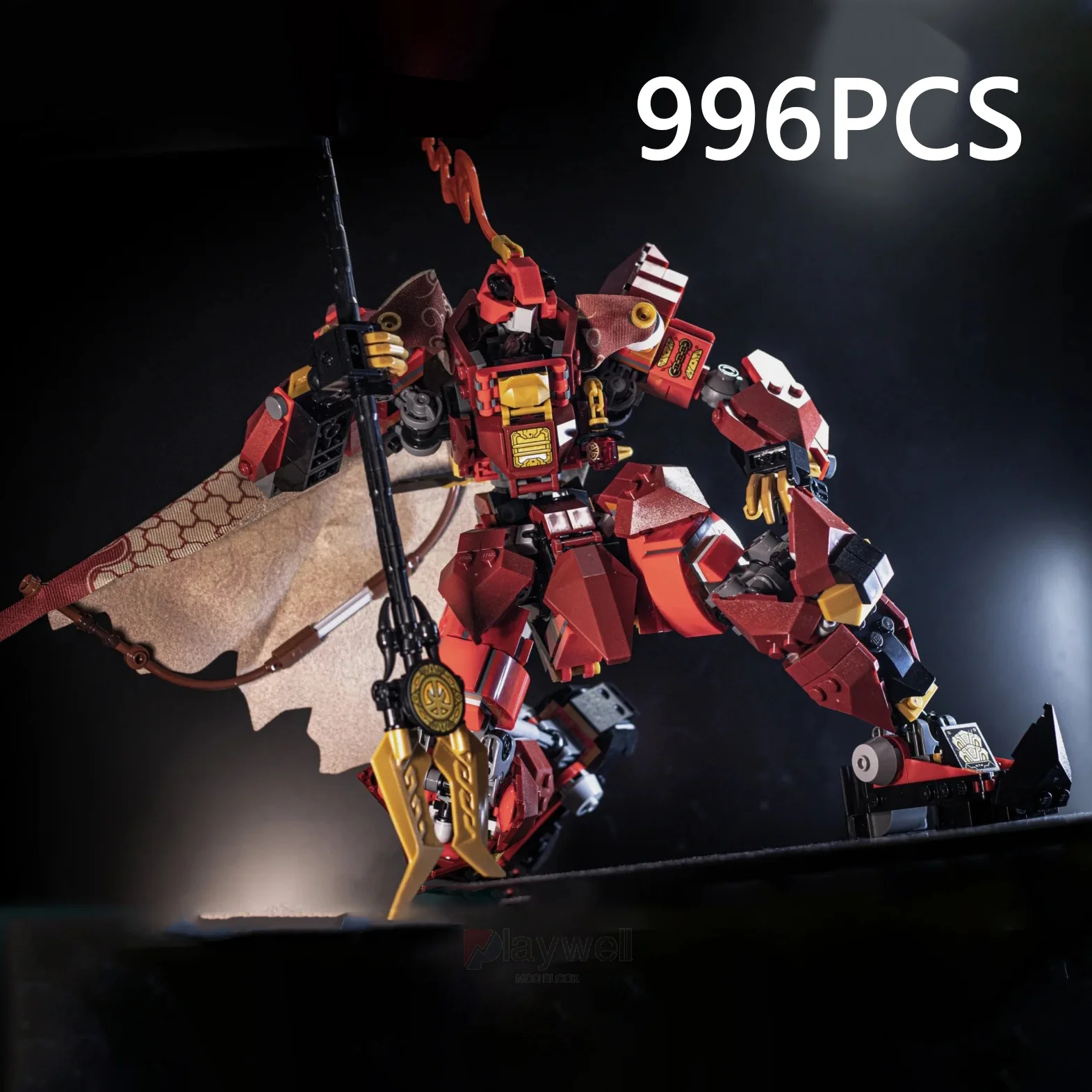 

996 шт. в наличии пламя рыцарь меха строительные блоки меха модель персонажа кирпичи настольное украшение дисплей подарки A