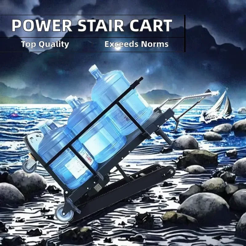 for Electric Folding Four Wheel Stair Climbing Machine Lithium Battery Crawler Transport Cargo Trolley OEM Tool Shopping Cart