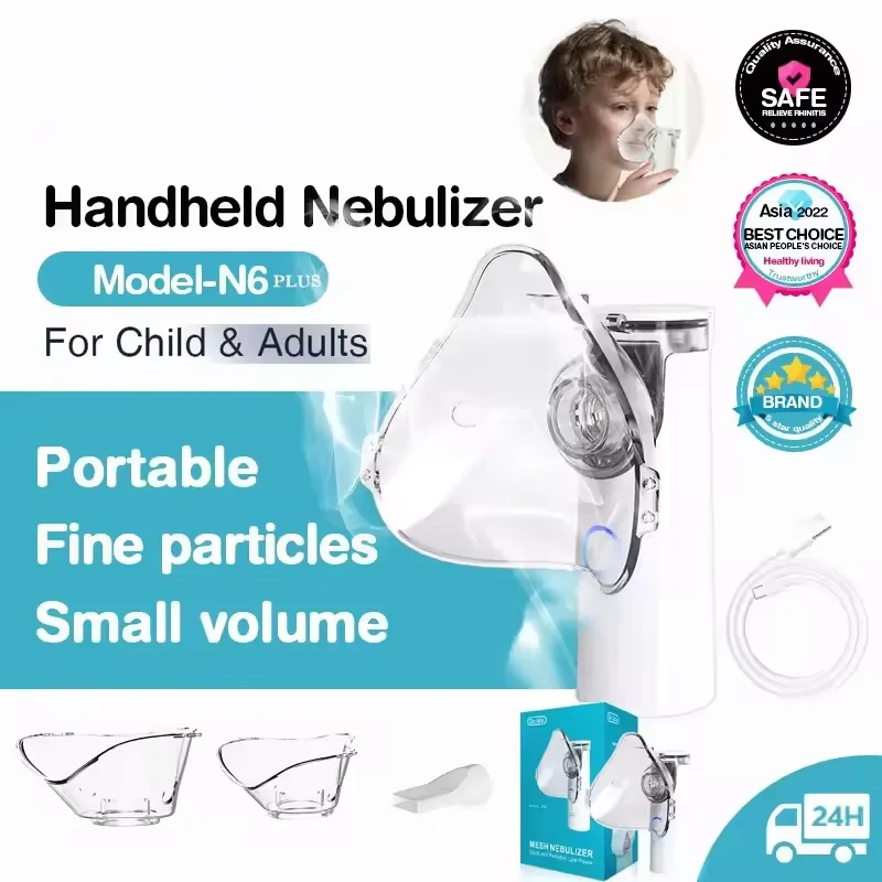 Nebulizador Mini Portátil Silencioso, Inalador Ultrassônico de Grau Médico, Atomizador para Bebês, Crianças e Adultos com Tosse e Asma