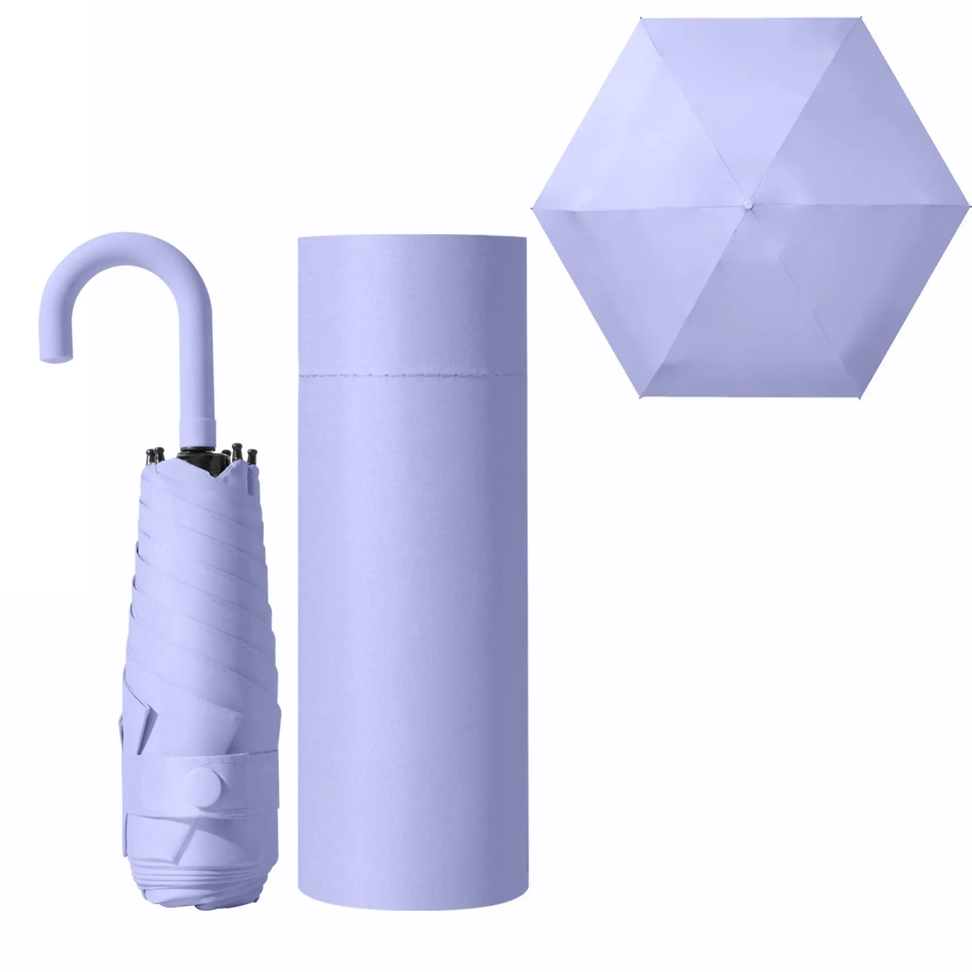 

Mini travel folding hook shaped handle umbrella, small and portable, UV protection 99.9%