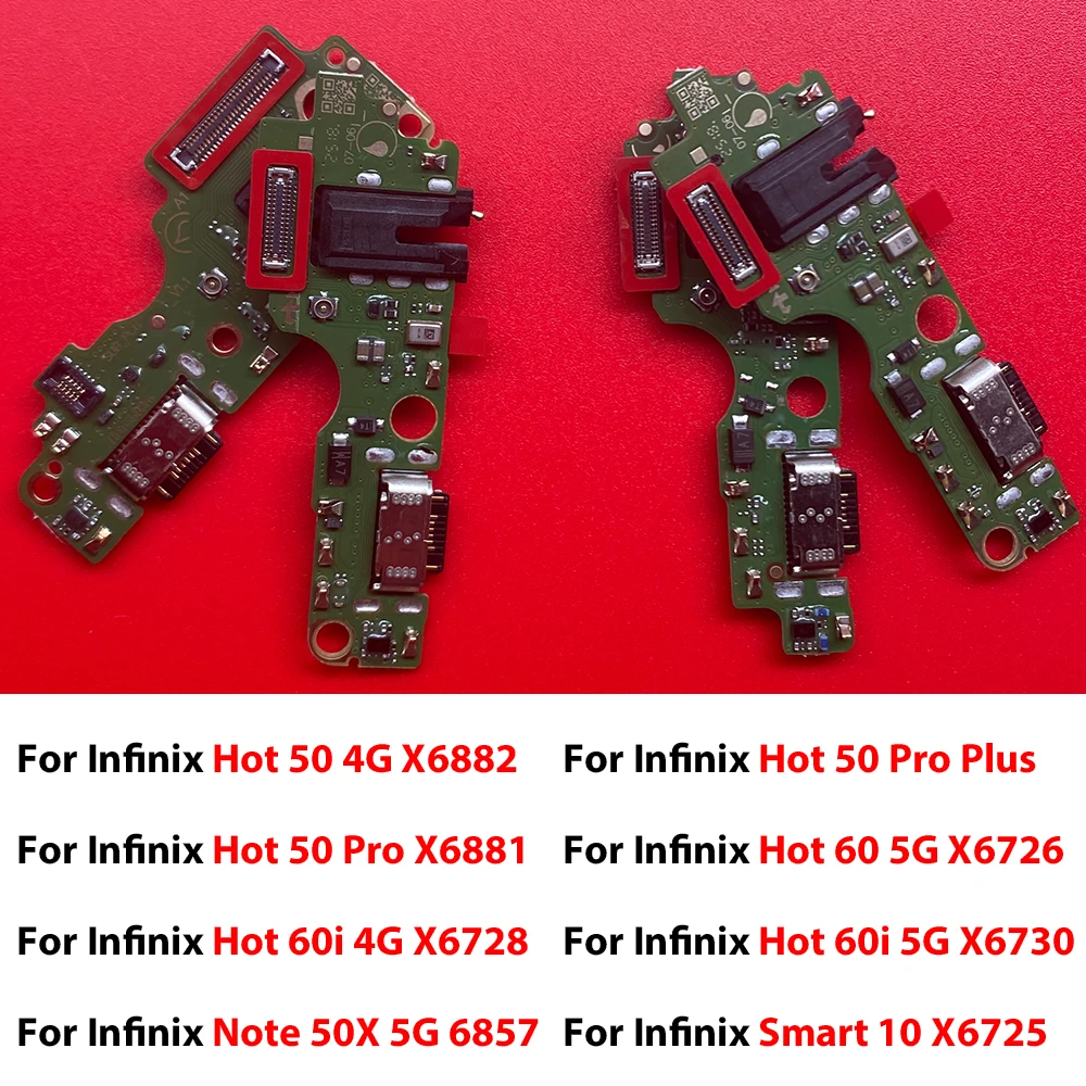 USB Charging Port Dock Charger Plug Connector Board Flex Cable For infinix Hot 50 Pro Plus 60 60i 4G Note 50X 40 5G Smart 9HD 10