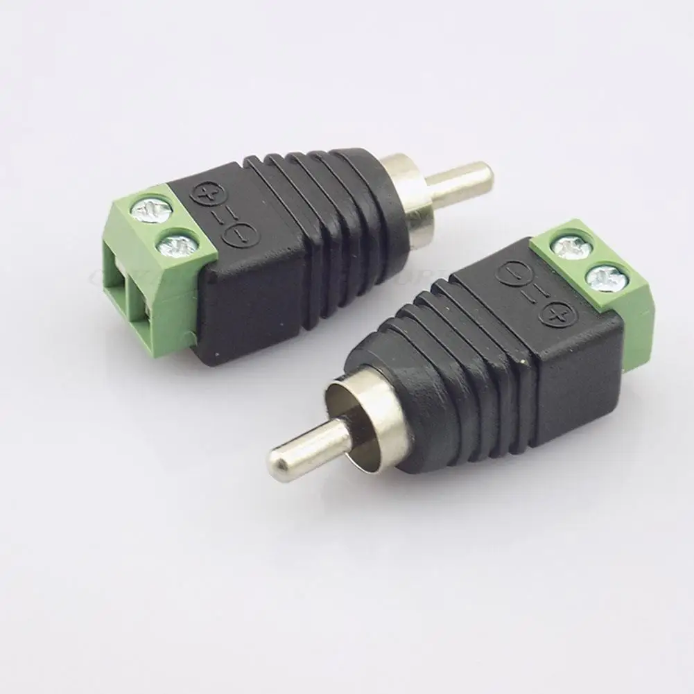 5 Stks/partij Cctv Phono Rca Mannelijke Plug Naar Av Terminal Connector Video Av Luidsprekerkabel Naar Audio Mannelijke Rca Connector Adapter