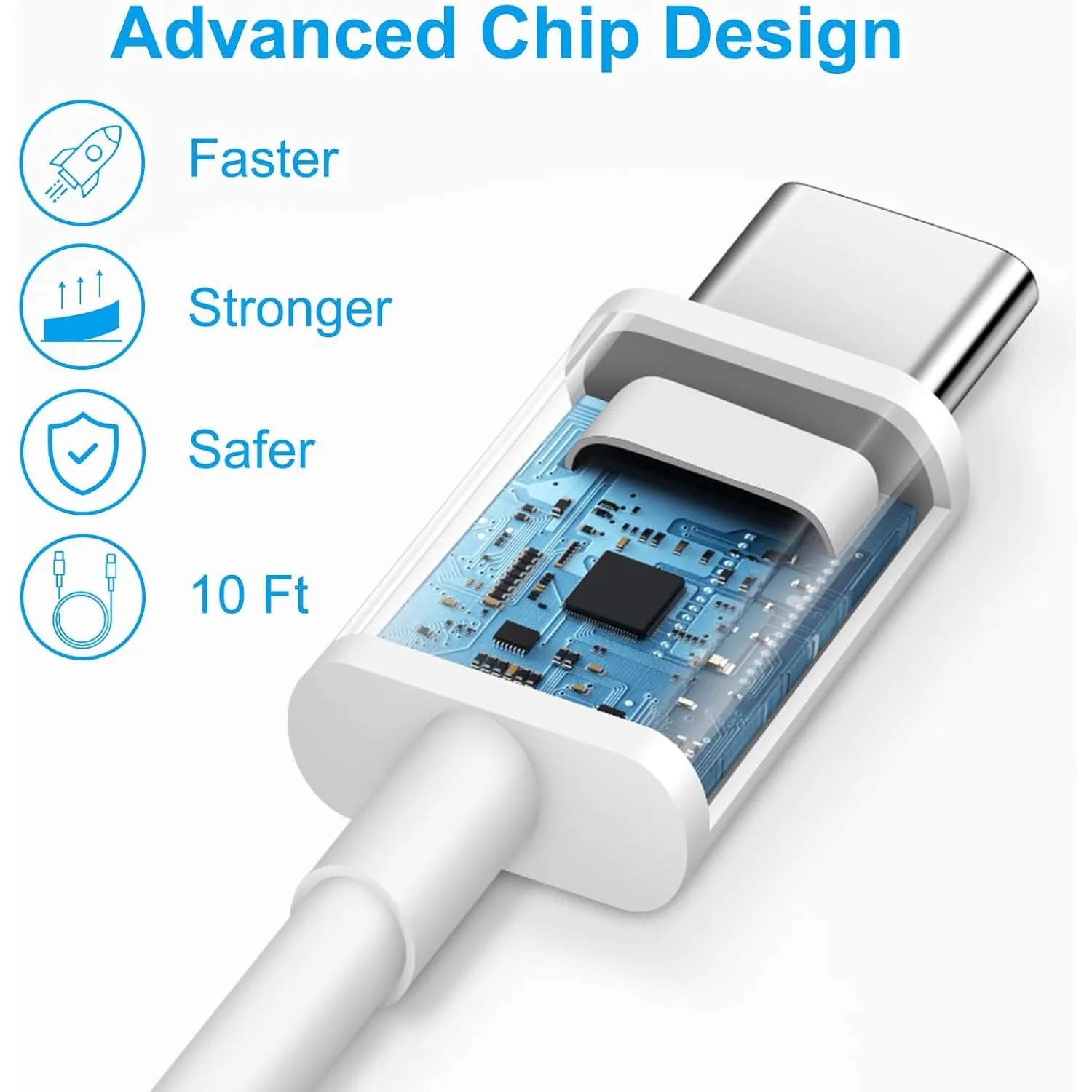 شاحن 10FT iPhone 16 15 شحن سريع - 3 عبوات شاحن USB C بقدرة 20 وات ونوع C iPhone 16/16 Pro/16 Pro Max/16e، iPhone 15