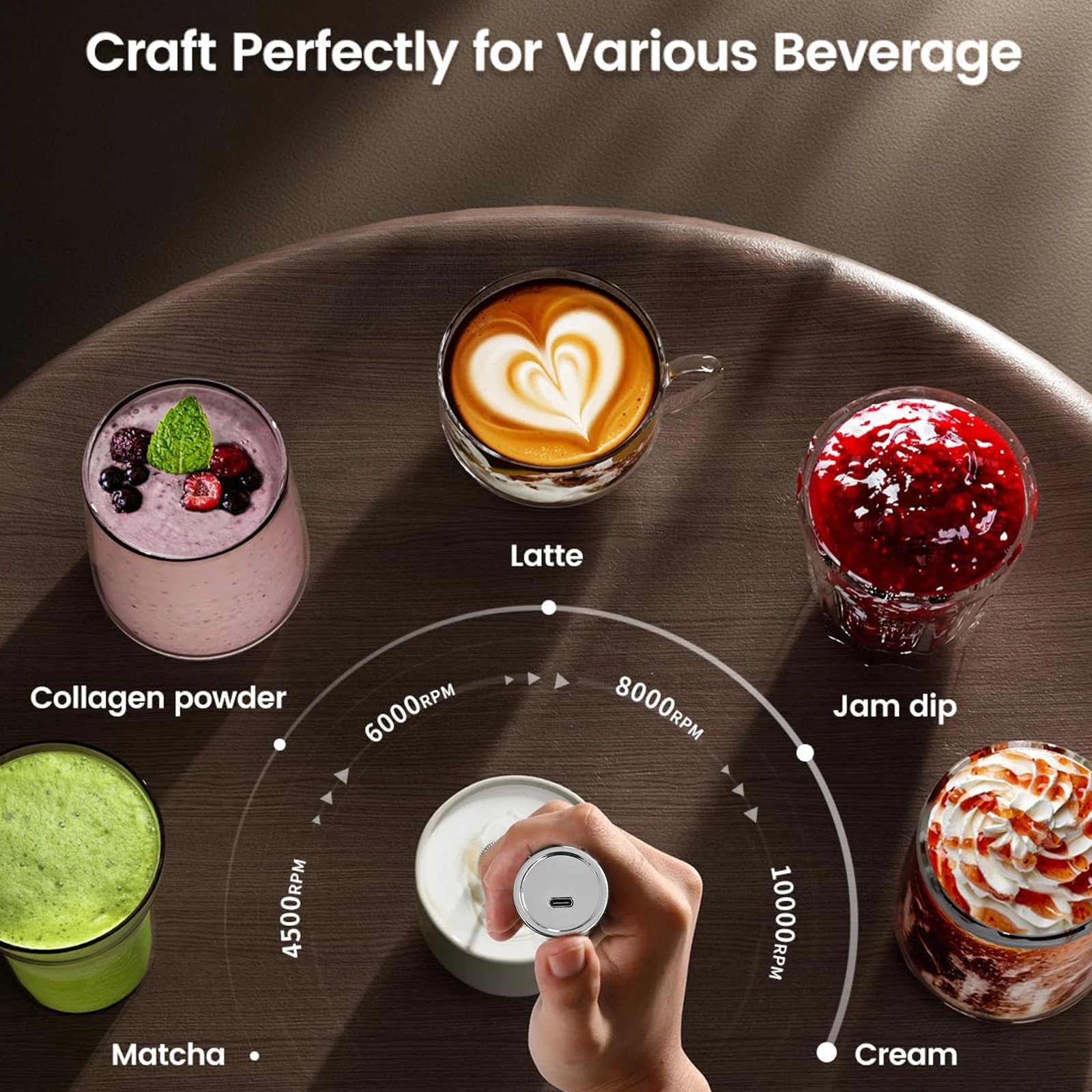 전기 커피 우유 거품기 충전식 휴대용 우유 거품 크림 메이커 커피 라떼 카푸치노에 적합