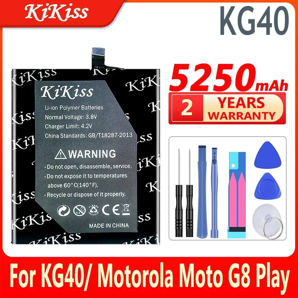 

Высококачественный аккумулятор KiKiss 5250 мАч KG40 для Motorola Moto One Macro G8 Play G8Play One Macro с двумя SIM-картами стандарта XT20162