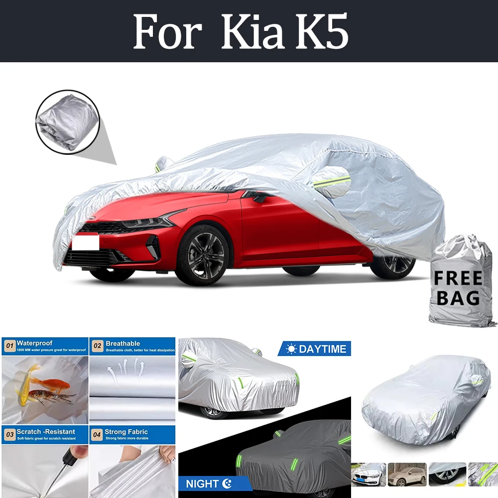 

For Kia K5 Car Cover Outdoor Protection Covers Snow Sunshade Waterproof Dustproof Exterior UV Car Accessories