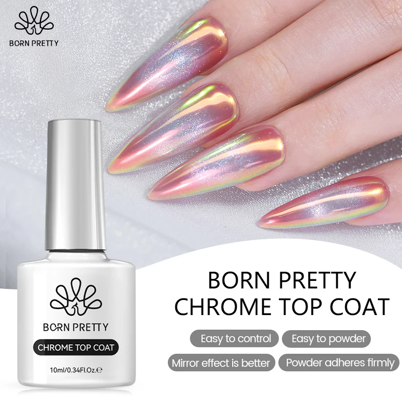 BORN PRETTY 10ml Power-Resist Matte Top Coat Gel Nail Polish Off UV Gel Semi-Permanent Metal Glitter Powder Functiona Top Coat
