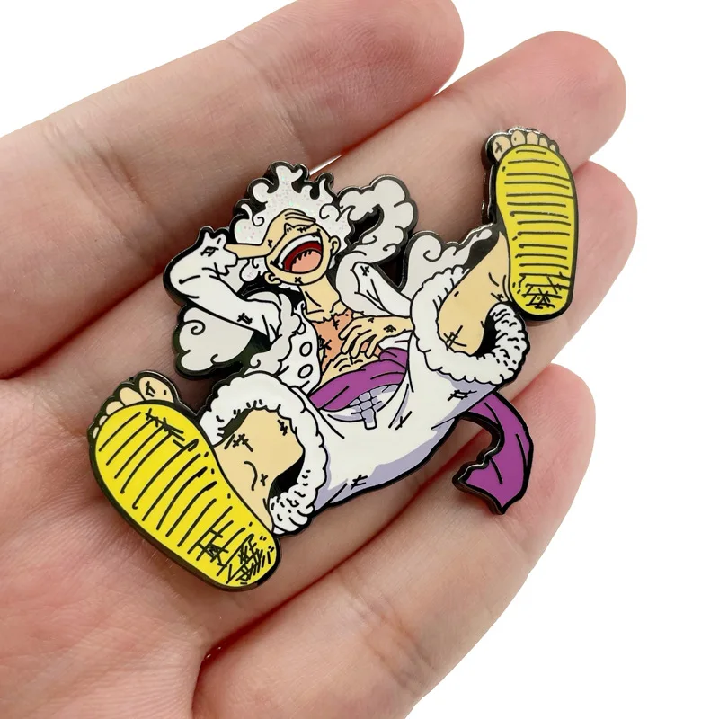 GEAR 5 Nika Luffy Pins Anime ONE PIECE Badges Animation Pendant Manga Brooches for Bag Backpack Clothing Lapel ACG Cosplay Toys
