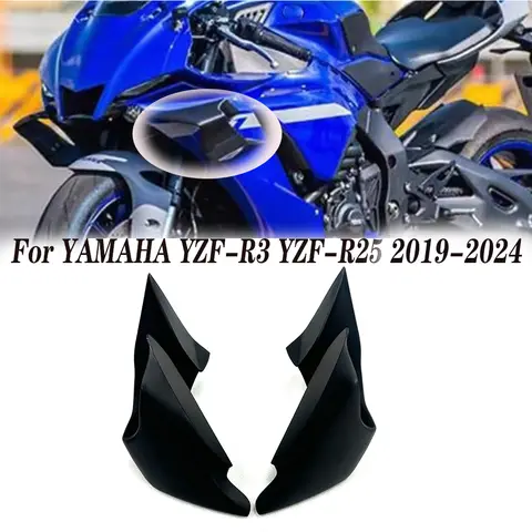 Yamaha YZF R3 2019 2020 2021 2022 23 2024 오토바이 페어링 고정 윈드 윙 수정 된 공기 역학적 핀 사이드 윈드 윙 스포일러
