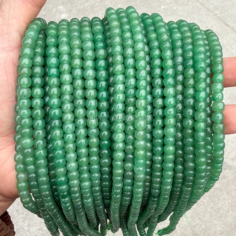 Natural Stone Green Aventurine Barrel Shape Beads Loose Spacer Bead for Jewelry Making Diy Necklace Bracelet Accessory 15 Inch