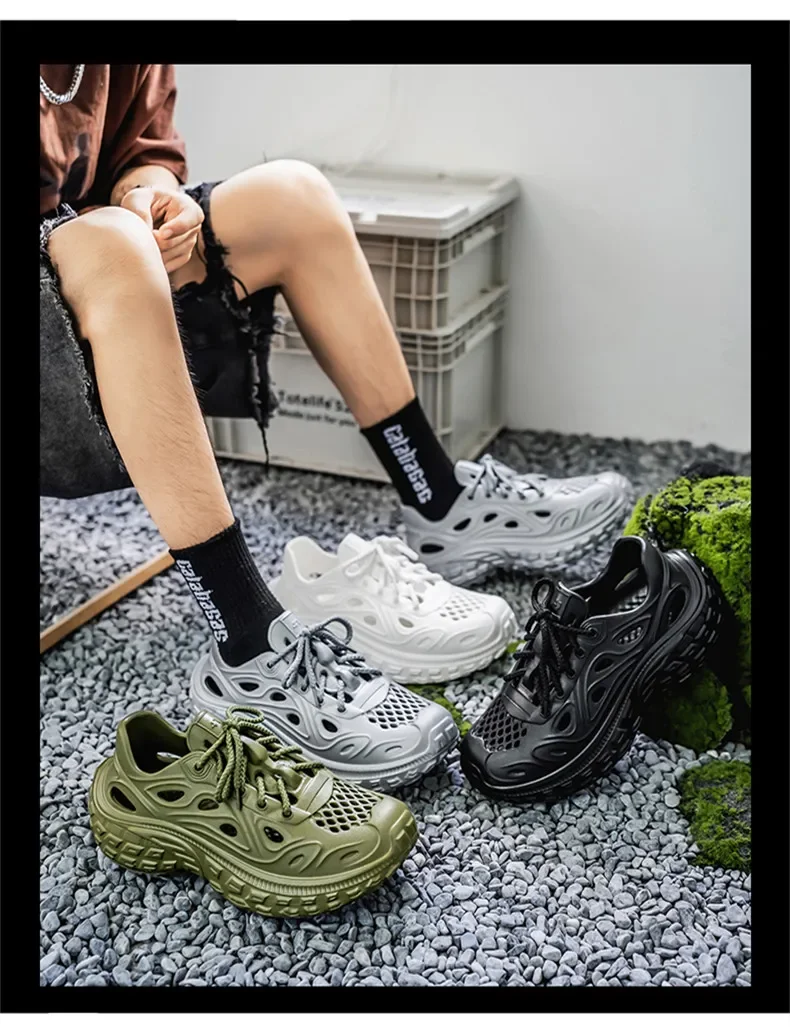 2025 neue Sommer Mode Liebhaber Sandalen EVA Baotou männer Sandalen Outdoor Dicken Boden Loch Schuhe Luxus Strand Männer garten Schuhe – Detail 4