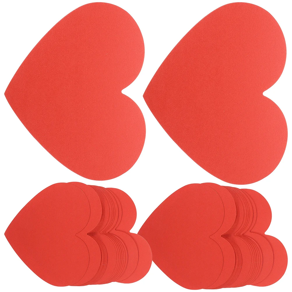 100 Pcs Love Card Paper Heart Shape Gift Cards for Tags Shaped Valentine Papers Pearl Red