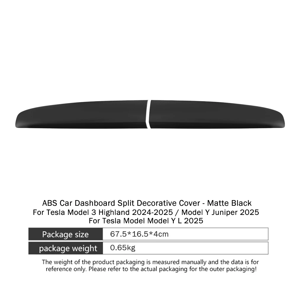 Dashboard Cover Front Split Strip Cover ABS Panel Trim Auto-interieur Voor Tesla Model 3 Highland Model Y Juniper Model Y L